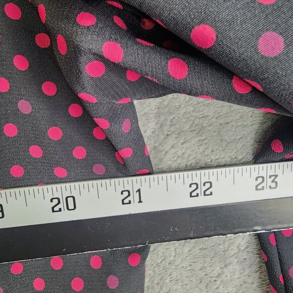 Womens Vintage Kasper Polka Dot Blouse Long Sleeve Tie-Neck Size 12 - Picture 6 of 8